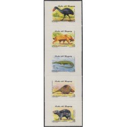 Uruguay 1626/30 1997 Fauna Animales fósiles de Uruguay Autoadhesivos Uruguay 1626/30 1997 Fauna Animales fósiles de Uruguay Autoadhesivos