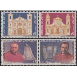 Uruguay 1631/34 1997 Arquidiócesis de Montevideo Obispo Jacinto Vera Arzobispo Mariano Soler MNH Uruguay 1631/34 1997 Arquidiócesis de Montevideo Obispo Jacinto Vera Arzobispo Mariano Soler MNH