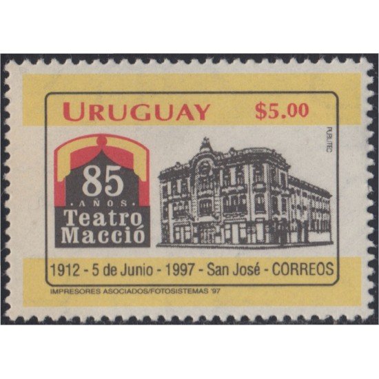 Uruguay 1643 1997 Teatro Maccio San José MNH Uruguay 1643 1997 Teatro Maccio San José MNH