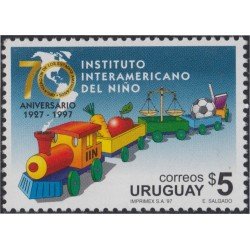 Uruguay 1644 1997 Instituto interamericano del niño Tren de juguete Train MNH Uruguay 1644 1997 Instituto interamericano del niño Tren de juguete Train MNH