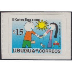 Autoadhesivos 1658 1997 Serie antigua dibujo del niño Autoadhesivos