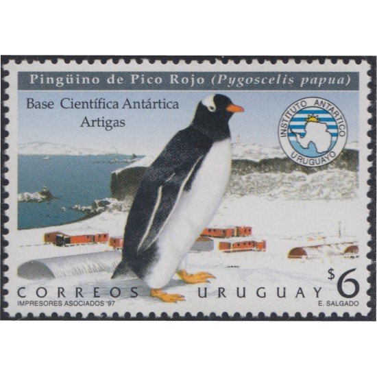 Uruguay 1672 1997 Fauna Pingüino de pico rojo MNH Uruguay 1672 1997 Fauna Pingüino de pico rojo MNH