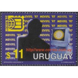 Uruguay 1685 1997 Mevifil 97 silueta de hombre frente a un ordenador MNH Uruguay 1685 1997 Mevifil 97 silueta de hombre frente a un ordenador MNH
