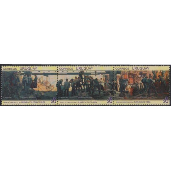 Uruguay 1694/96 1997 Industria de la construcción preparación obra trabajadores MNH Uruguay 1694/96 1997 Industria de la construcción preparación obra trabajadores MNH