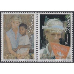 Uruguay 1700/01 1998 Homenaje a Diana Princesa de Gales MNH Uruguay 1700/01 1998 Homenaje a Diana Princesa de Gales MNH