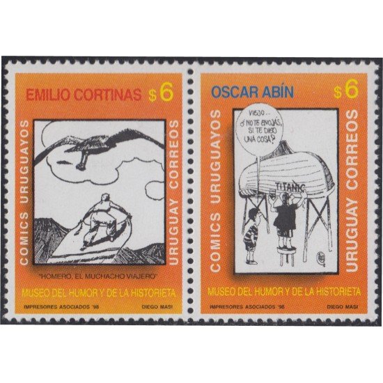 Uruguay 1704/05 1998 Museo del humor y la historieta Oscar Abin Emilio Cortinas MNH