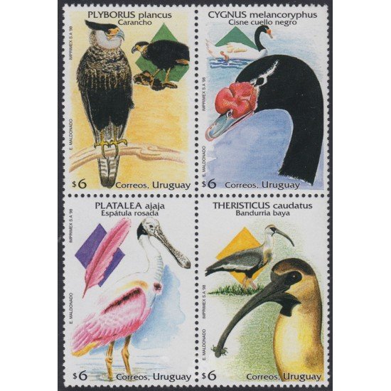 Uruguay 1719/22 1998 Fauna Pájaros Birds MNH