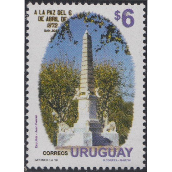Uruguay 1739 1998 Monumento commemorativo a la paz del 6 de abril de 1872 MNH