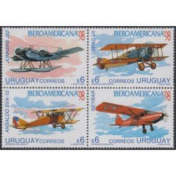 Uruguay 1752/55 1998 Iberoamericana 98 Aviones antiguos MNH Uruguay 1752/55 1998 Iberoamericana 98 Aviones antiguos MNH