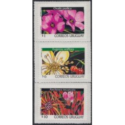 Uruguay 1773/75 1998 Serie antigua Flores Flowers Autoadhesivos Uruguay 1773/75 1998 Serie antigua Flores Flowers Autoadhesivos