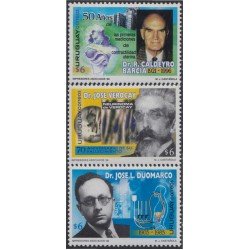Uruguay 1787/89 1998 Médicos Dr José L. Duomarco Dr José Verocay Dr R. Caldeyro Barcia MNH Uruguay 1787/89 1998 Médicos Dr José L. Duomarco Dr José Verocay Dr R. Caldeyro Barcia MNH