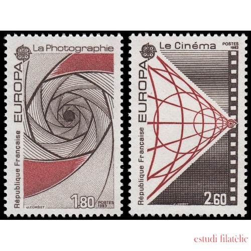 France Francia 2270/71 1983 Europa Las grandes obras del genio humano Fotografía Cine MNH