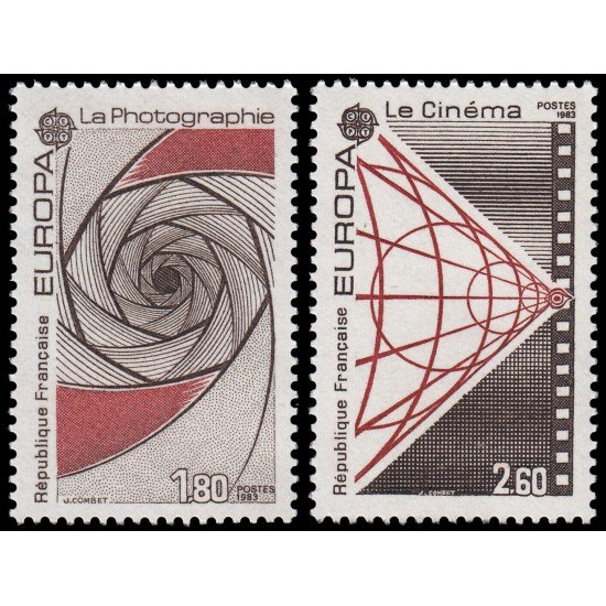 France Francia 2270/71 1983 Europa Las grandes obras del genio humano Fotografía Cine MNH
