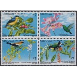 Uruguay 1798/01 1999 Fauna y Flora Pájaros Flores Birds Flowers MNH Uruguay 1798/01 1999 Fauna y Flora Pájaros Flores Birds Flowers MNH