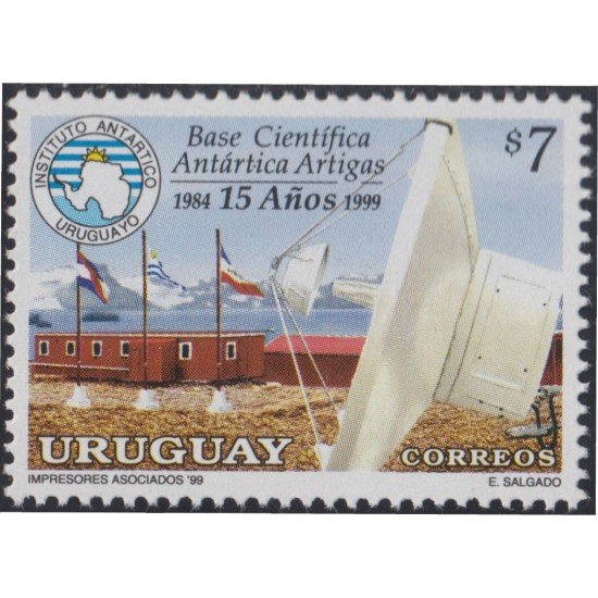 Uruguay 1824 1999 15º Aniversario de base científica Antártica Artigas MNH Uruguay 1824 1999 15º Aniversario de base científica Antártica Artigas MNH