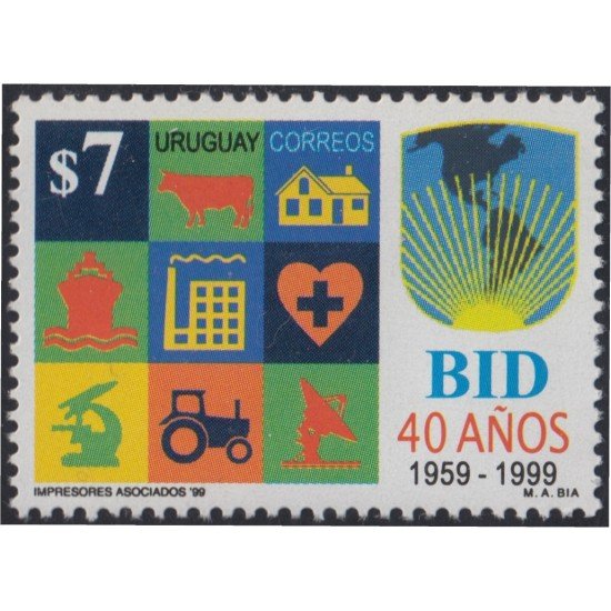 Uruguay 1849 1999 40 Aniversario de la Banca Internacional de Desarrollo MNH Uruguay 1849 1999 40 Aniversario de la Banca Internacional de Desarrollo MNH