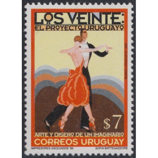 Uruguay 1859 1999 Pareja de baile Tango MNH Uruguay 1859 1999 Pareja de baile Tango MNH