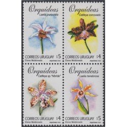 Uruguay 1884/87 2000 Flores Orquídeas Flowers MNH