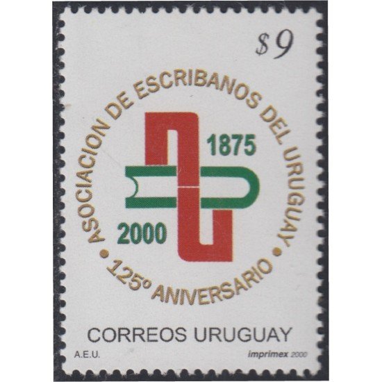 Uruguay 1898 2000 125º Aniversario de la Asociación de escribanos del Uruguay MNH Uruguay 1898 2000 125º Aniversario de la Asociación de escribanos del Uruguay MNH