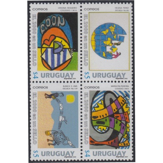 Uruguay 1900/03 2000 Dibujos de jóvenes sobre el futuro MNH Uruguay 1900/03 2000 Dibujos de jóvenes sobre el futuro MNH