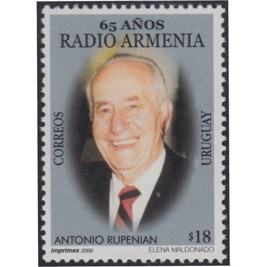 Uruguay 1905 2000 65 Años de la Radio Armenia Antonio Rupenian MNH Uruguay 1905 2000 65 Años de la Radio Armenia Antonio Rupenian MNH