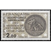 France Francia 2285 1983 Independencia americana (1783) Tratado de Versailles y de París MNH France Francia 2285 1983 Independencia americana (1783) Tratado de Versailles y de París MNH