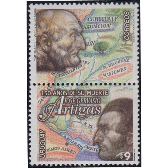 Uruguay 1921 2000 150º Aniversario de la muerte de General Gervasio Artigas MNH Uruguay 1921 2000 150º Aniversario de la muerte de General Gervasio Artigas MNH