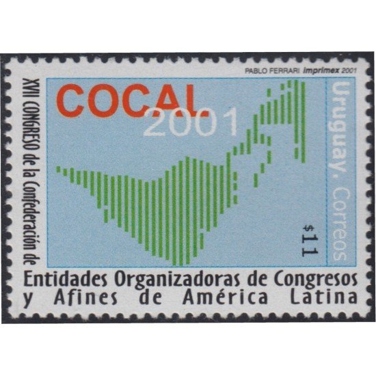 Uruguay 1942 2001 COCAL Silueta de carta de América MNH