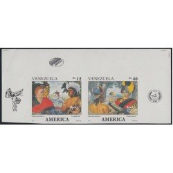 Upaep 1991 1540/41 Venezuela Colon Columbus sin dentar imperforated Upaep 1991 1540/41 Venezuela Colon Columbus sin dentar imperforated