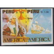  Upaep 1992 Perú Variedad variety Sin dentar dentado vertical Colon Columbus