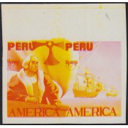 Upaep 1992 Perú  Variedad variety Sin dentar Proof  Colon Columbus 