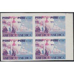 Upaep 1992 Perú Variedad variety Sin dentar Colon Columbus color Bl.4 Upaep 1992 Perú Variedad variety Sin dentar Colon Columbus color Bl.4
