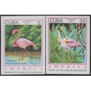 Upaep 1993 Cuba 3323/24s Sin dentar Imperforated fauna pájaros bird variety