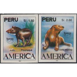 Upaep 1993 Perú Sin dentar imperforated Fauna MNH Upaep 1993 Perú Sin dentar imperforated Fauna MNH