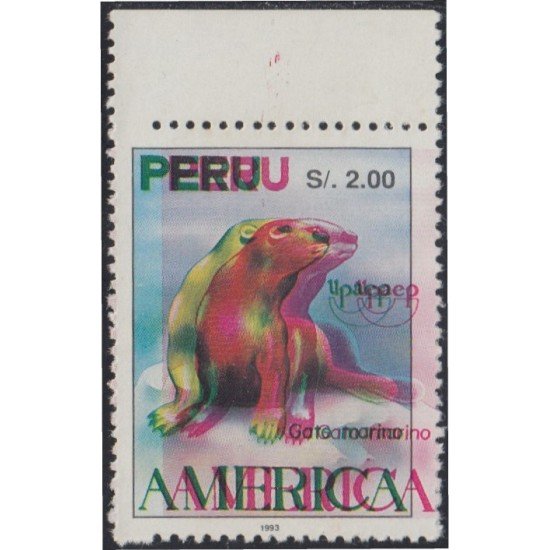 Upaep 1993 Perú Prueba proof doble color Fauna variedad variety MNH Upaep 1993 Perú Prueba proof doble color Fauna variedad variety MNH