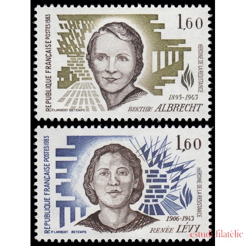 France Francia 2293/94 1983 Heroinas de la resistencia MNH
