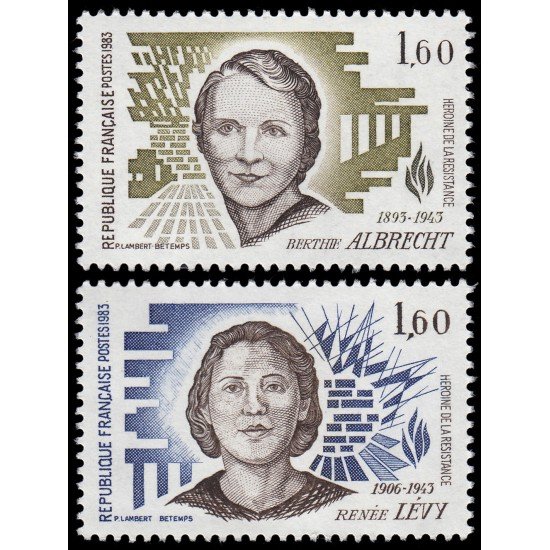 France Francia 2293/94 1983 Heroinas de la resistencia MNH