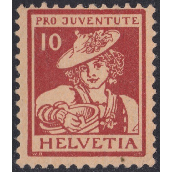Suiza Switzerland 153 1916 10 Céntimos Sin goma Pro Juventud Suiza Switzerland 153 1916 10 Céntimos Sin goma Pro Juventud