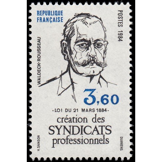 France Francia 2305 1984 Centenario de la creación de los sindicatos profesionales MNH