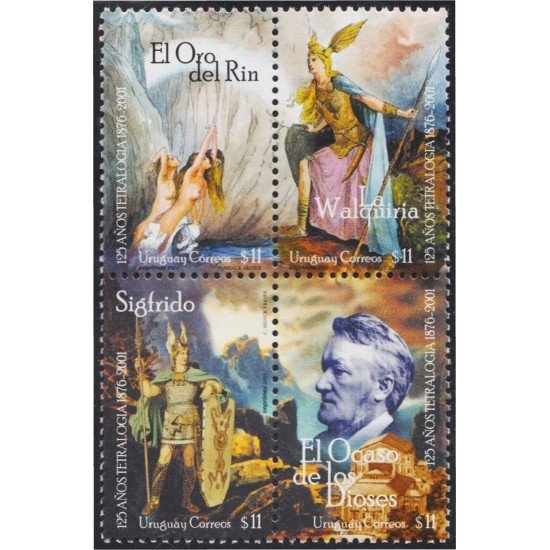 Uruguay 1959/62 2001 125º Aniversario de la Tetralogía de Richard Wagner MNH Uruguay 1959/62 2001 125º Aniversario de la Tetralogía de Richard Wagner MNH
