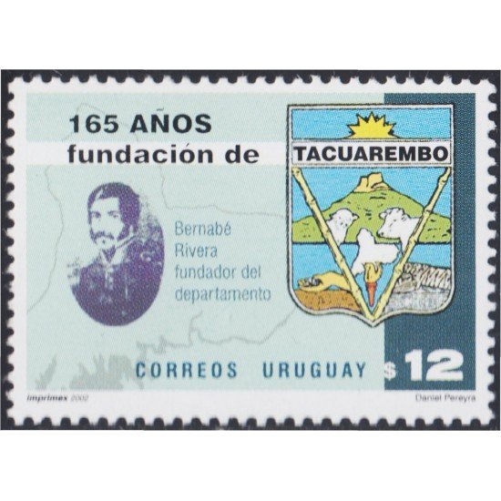 Uruguay 2020 2002 165º Aniversario de la fundación de Tacuarembo MNH Uruguay 2020 2002 165º Aniversario de la fundación de Tacuarembo MNH