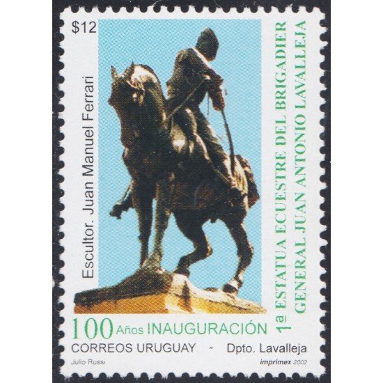 Uruguay 2040 2002 Estatua ecuestre del brigadier Juan Antonio Lavalleja MNH Uruguay 2040 2002 Estatua ecuestre del brigadier Juan Antonio Lavalleja MNH