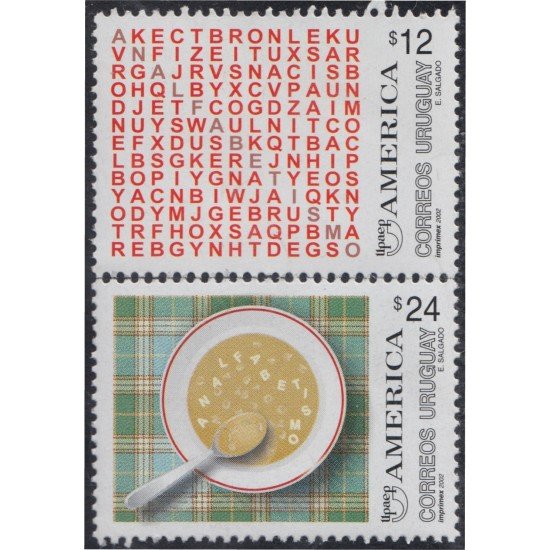 Uruguay 2047/48 2002 América Upaep Alfabetización MNH