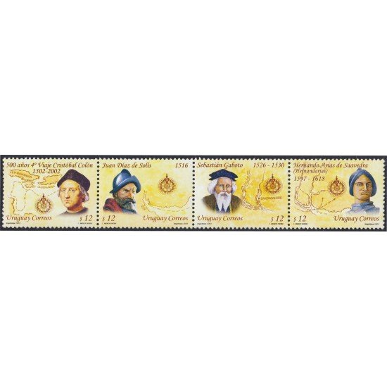 Uruguay 2070/73 2003 500 Años del 4º viaje de Cristóbal Colón MNH Uruguay 2070/73 2003 500 Años del 4º viaje de Cristóbal Colón MNH