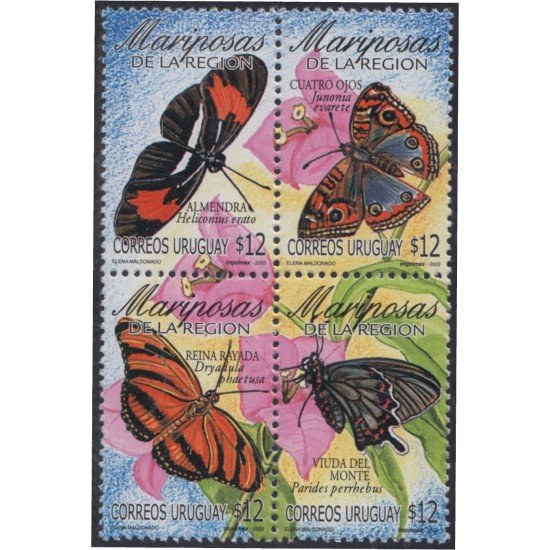 Uruguay 2077/80 2003 Mariposas Butterflies MNH