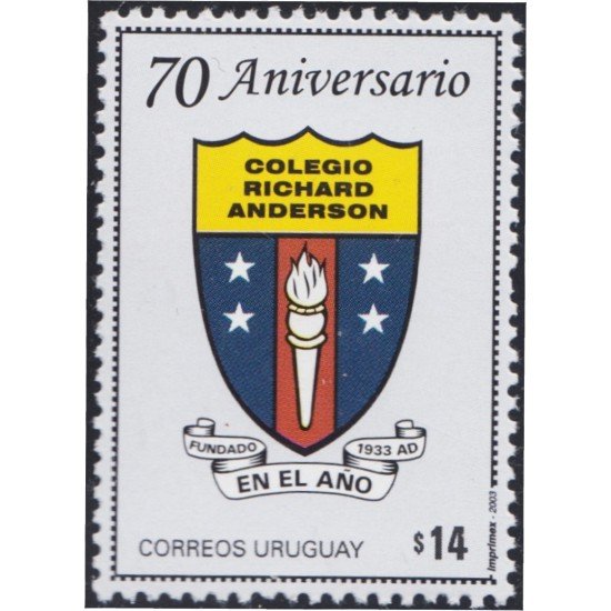Uruguay 2102 2003 70 Aniversario Colegio Richard Anderson MNH Uruguay 2102 2003 70 Aniversario Colegio Richard Anderson MNH