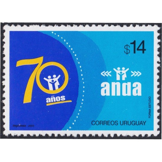 Uruguay 2104 2003 70 Aniversario de la Asociación Nacional de Afiliados MNH Uruguay 2104 2003 70 Aniversario de la Asociación Nacional de Afiliados MNH