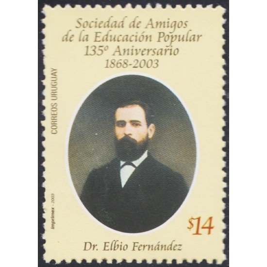 Uruguay 2114 2003 135º Aniversario de la Sociedad de la Educación Popular MNH Uruguay 2114 2003 135º Aniversario de la Sociedad de la Educación Popular MNH