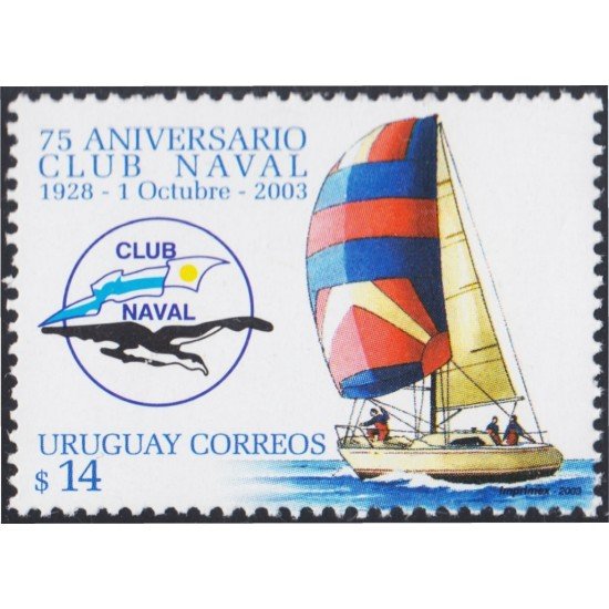 Uruguay 2117 2003 75º Aniversario del Club Naval MNH Uruguay 2117 2003 75º Aniversario del Club Naval MNH