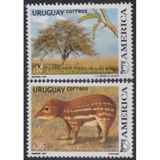 Uruguay 2124/25 2003 América Upaep Fauna y Flora MNH Uruguay 2124/25 2003 América Upaep Fauna y Flora MNH